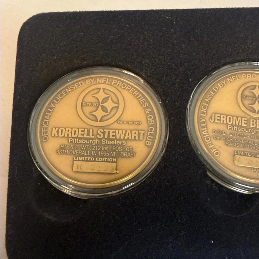 Kordell Stewart , Jerome Bettis,HIGHLAND MINT Coins NFL Steelers Football